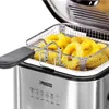 A close-up of a deep fryer filled with onion rings. Produktbild-Vorschau
