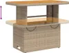 vidaXL Tavolo da giardino beige 90x55x71 cm in poly rattan Anteprima dell’immagine prodotto 4