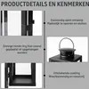 Zwarte lantaarn: 24 cm metalen lantaarn voor Productafbeelding-voorbeeld 3