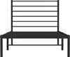 A black metal bed frame with a slatted headboard, shown from the front. Podgląd zdjęcia produktu