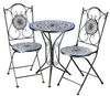 A metal bistro set with mosaic-style detailing on the tabletop and chair seats and backs. Produktbild-Vorschau