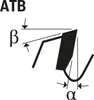 Diagram showing angles and measurements related to a tool, possibly a saw blade. Produktbild-Vorschau