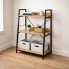 Regał loft industrialny 3 półki dąb sękowany czarny metal Podgląd zdjęcia produktu 5
