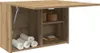 A wooden bathroom cabinet with the top open, showing shelves with towels, soap, and containers. Anteprima dell’immagine prodotto