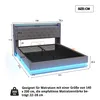 A diagram of a bed with dimensions and features indicated by text and lines. Produktbild-Vorschau