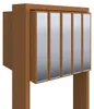 Briefkastenanlage Flag for Five in Rost mit Edelstahlklappe Produktbild-Vorschau 1
