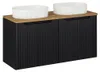 Doppelwaschtisch 120cm Riva, Schwarz und Holzoptik Produktbild-Vorschau 1
