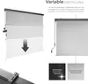 Collage showing a vertical awning and its features, with text descriptions. Náhled obrázku produktu