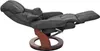 A dark gray recliner chair with a wooden base is shown against a white background. Produktbild-Vorschau