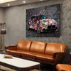 Wandbild Leinwandbild Luxus Auto Sportwagen Graffiti Street Produktbild-Vorschau 2