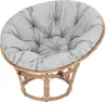 A round papasan chair with a gray cushion, presented against a white background. Produktbild-Vorschau
