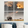 DEQORI Glasbild Echtglas 4x50x50 cm 'Savannen Dämmerung' Produktbild-Vorschau 4
