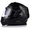 A black motorcycle helmet shown from a side-diagonal angle against a white background. Náhled obrázku produktu