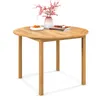 COSTWAY Gartentisch Holz, 100 cm runder Holztisch aus Produktbild-Vorschau 1
