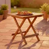 Table d'appoint pliable en bois huilé naturel - 50 x 50 cm Voir les images du produit 7