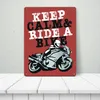 Keep calm & ride a bike Metallschild XL in 21x28 cm in Produktbild-Vorschau 3
