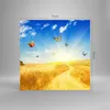 Bilder auf glas - Schmetterlinge Wiese Gras - 70x70cm - Produktbild-Vorschau 3