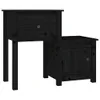 vidaXL Nachttisch Schwarz 79,5x38x65,5 cm Massivholz Kiefer Produktbild-Vorschau 3