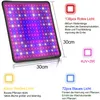 A grow light panel with different LED light types and their descriptions. Voir les images du produit