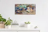 Dekor Leinwand Uhr Wandbilder 60x30 Malerei Küsten Menschen Produktbild-Vorschau 3