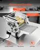A stainless steel dough roller machine with yellow rollers on a metal surface. Produktbild-Vorschau