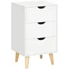 HOMCOM Table de chevet table de nuit avec 3 tiroirs, style Voir les images du produit 1