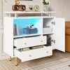 Buffet Merax avec portes coulissantes en verre à LED, Voir les images du produit 4