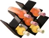 A black wine rack holding six bottles of wine. Produktbild-Vorschau