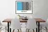 MuchoWow® Gerahmtes Poster Blau - Schwarz - Weiß - Design Produktbild-Vorschau 2