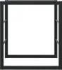 A black metal firewood rack shown from the front. Náhľad obrázku produktu