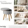 tectake® Sitzhocker mit Stauraum Yara in Leinenoptik Produktbild-Vorschau 6