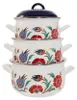 Set di pentole in smalto Serenk Premium, 3 pezzi, con fondo Anteprima dell’immagine prodotto 1