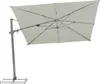 A rectangular cantilever umbrella with a light grey canopy and a grey pole and base, shown against a white background. Produktbild-Vorschau