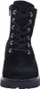 A front view of a black suede boot with laces and a thick sole. Anteprima dell’immagine prodotto