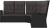 vidaXL Ecksofa mit Liegefunktion und Kissen Schwarz Poly Produktbild-Vorschau 3