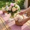 Tischläufer Jute rosa altrosa beere 15cm x 10 m Produktbild-Vorschau 2