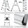 tectake® Doppelseitige Aluminium Trittleiter 4 Stufen, Produktbild-Vorschau 4
