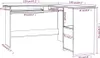 A technical drawing of an L-shaped desk with dimensions indicated. Náhled obrázku produktu