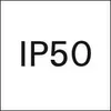 The image shows the text "IP50" in large black font on a white background, enclosed by a black border. Produktbild-Vorschau