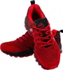 A pair of red and black athletic shoes. Produktbild-Vorschau