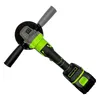 A cordless angle grinder with a battery pack, shown against a white background. Produktbild-Vorschau