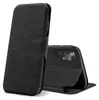 A black flip case for a smartphone is shown from two angles against a white background. Produktbild-Vorschau