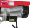 Close-up of an electric hoist motor with safety labels. Podgląd zdjęcia produktu