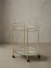 Design Servierwagen Gold 67x79 cm Mobile Mini Bar, Produktbild-Vorschau 8