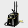 A black and yellow Karcher steam cleaner with accessories stored in its base, set against a light gray background. Podgląd zdjęcia produktu