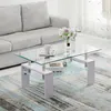 CLIPOP Couchtisch, Glas Wohnzimmertisch, 100x60x45cm Produktbild-Vorschau 4