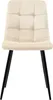 A beige upholstered chair with black legs, shown from the front against a white background. Anteprima dell’immagine prodotto