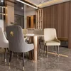 A dining room setting with a round table and chairs. Voir les images du produit