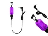 A fishing bite alarm with a purple translucent body and black components, shown against a white background. Produktbild-Vorschau