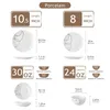 Diagrams showing the dimensions and capacities of porcelain dinnerware sets. Náhled obrázku produktu